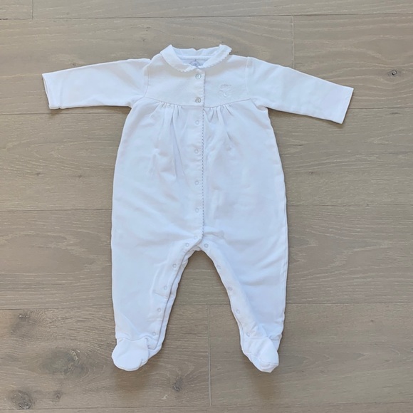 White button/ snap footie - Picture 1 of 5